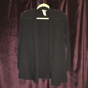 Sheer Black Polka Dot Cardigan